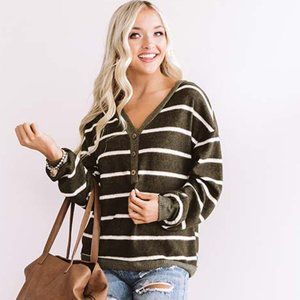 Impressions Army Green Sweater